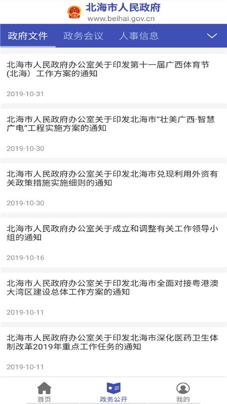 北海市政府门户网站截图2