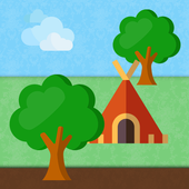 帐篷和树木